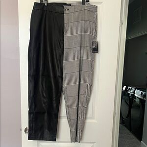 Eloquii Black and White Plaid Pants